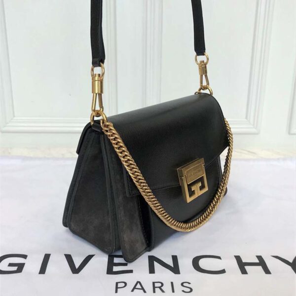 Givenchy Women Small Gv3 Bag in Leather and Suede-Black - Image 3