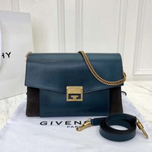 Givenchy Women Small Gv3 Bag in Leather and Suede-Navy