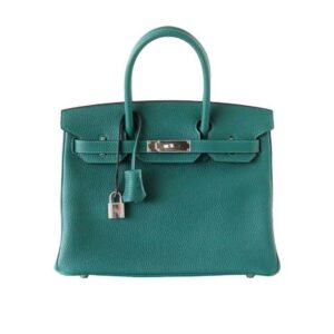Hermes Birkin 25 Bag in Togo Leather with Gold Hardware-Green