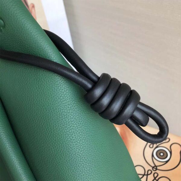 Loewe Women Flamenco Knot Tote Small Bag Forest Green/Black - Image 5