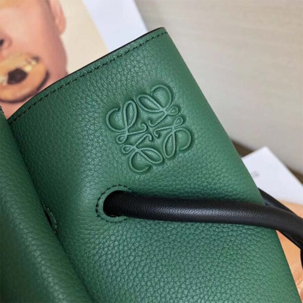 Loewe Women Flamenco Knot Tote Small Bag Forest Green/Black - Image 4