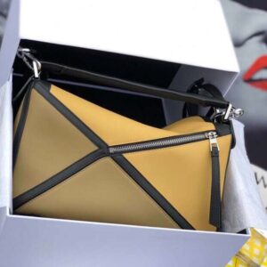 Loewe Women Puzzle Graphic Bag Cereal/Leaf in Classic Calf