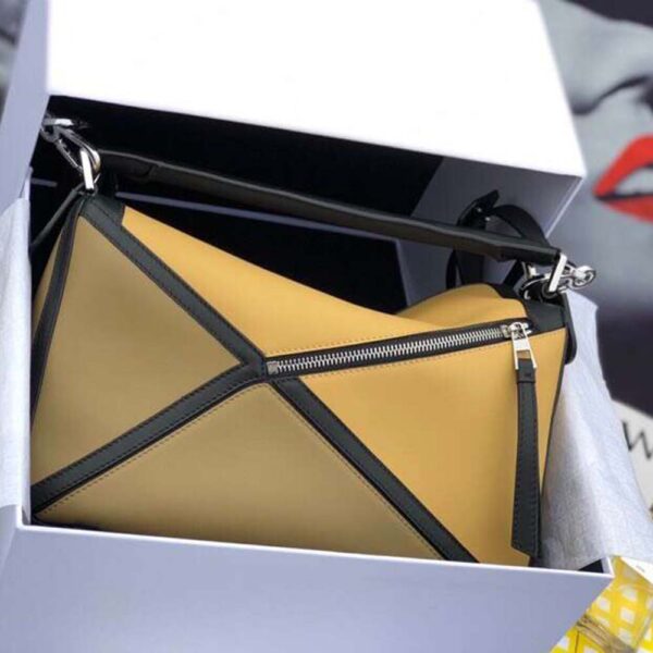 Loewe Women Puzzle Graphic Bag Cereal/Leaf in Classic Calf