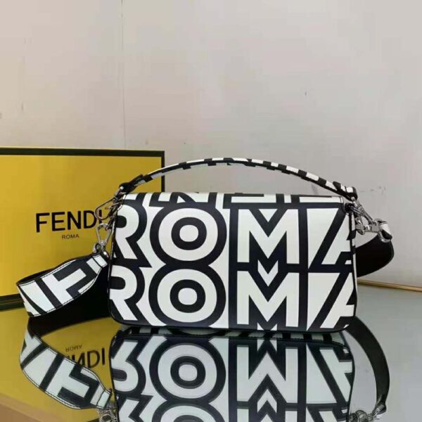 Fendi Women Baguette Two-Tone Leather Fendi Roma Capsule Bag - Image 2
