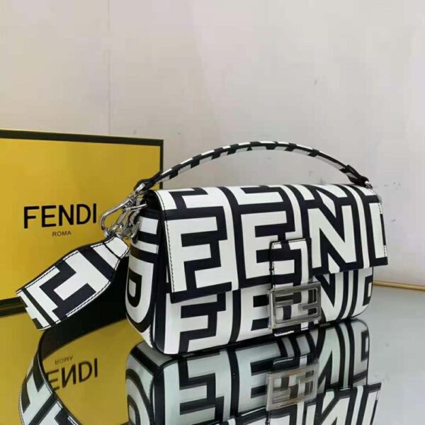Fendi Women Baguette Two-Tone Leather Fendi Roma Capsule Bag - Image 5