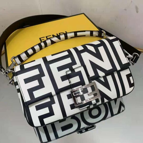 Fendi Women Baguette Two-Tone Leather Fendi Roma Capsule Bag - Image 3