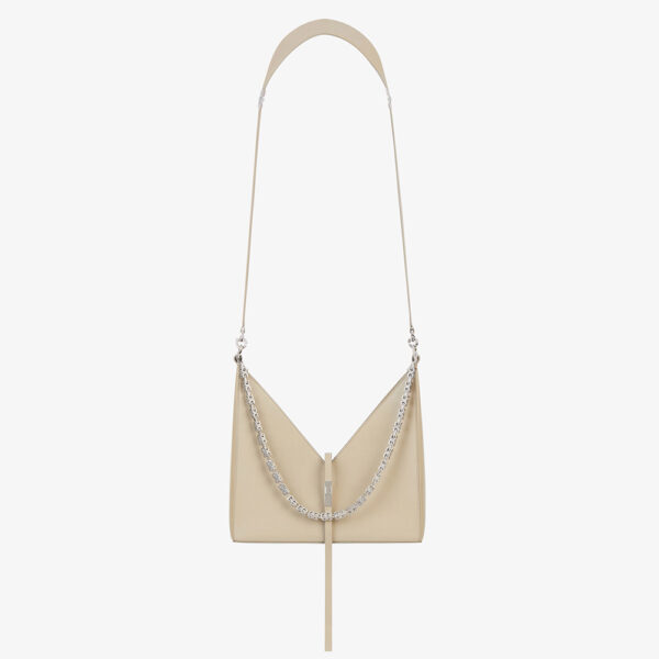 Givenchy Women Small Cut Out Bag in Box Leather with Chain-Beige