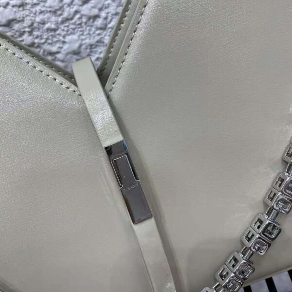 Givenchy Women Small Cut Out Bag in Box Leather with Chain-Beige - Image 10