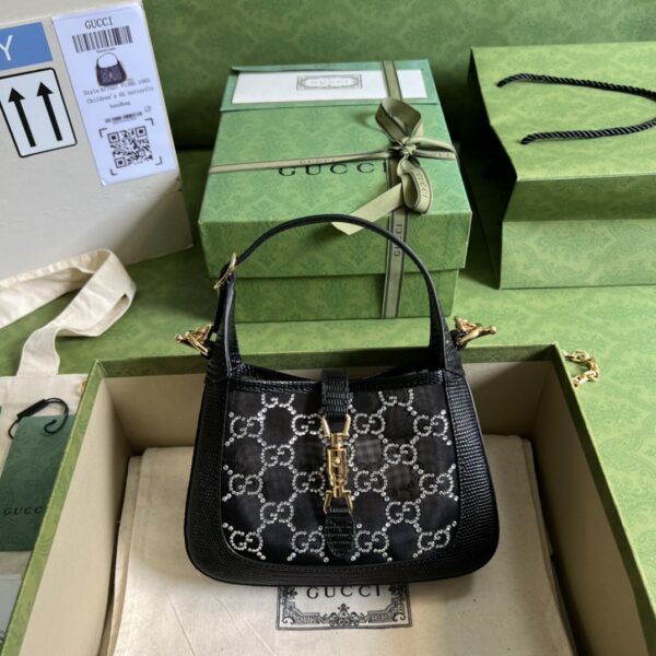 Gucci Jackie 1961 Mini Crystal GG Lizard Bag