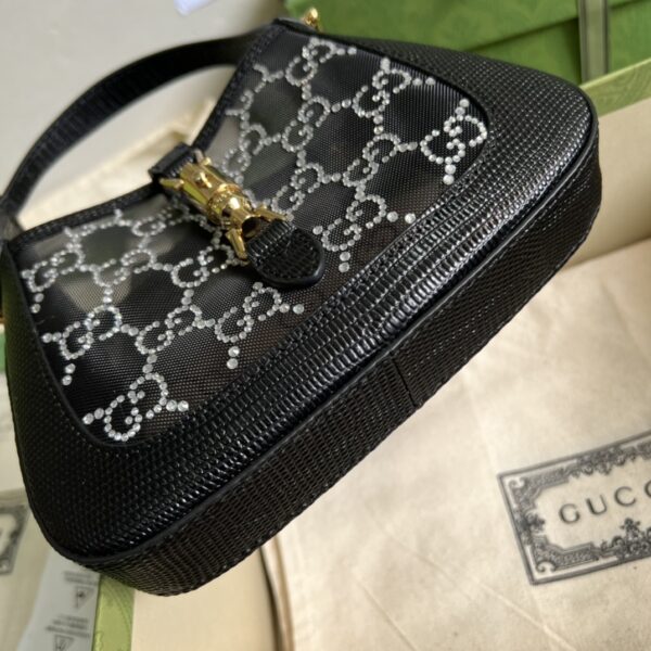 Gucci Jackie 1961 Mini Crystal GG Lizard Bag - Image 2