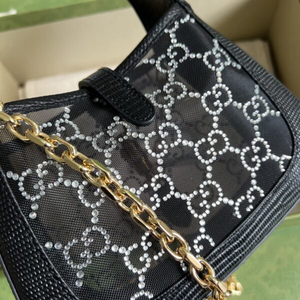 Gucci Jackie 1961 Mini Crystal GG Lizard Bag - Image 4